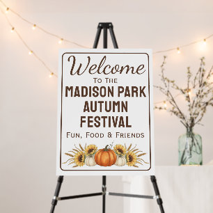 Autumn Fall Festival Pumpkin Welcome Sign