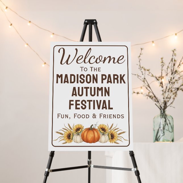 Autumn Fall Festival Pumpkin Welcome Sign (In Situ (Stand))