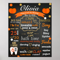 Autumn Fall First birthday chalkboard sign chalk