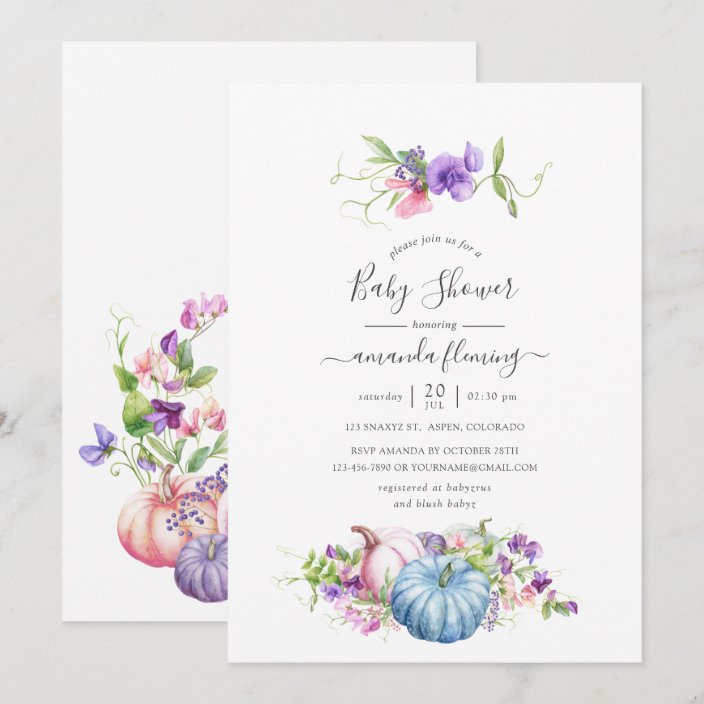 Autumn - Fall Floral Baby Shower Invitation | Zazzle.com