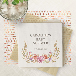 Autumn Fall Floral Baby Shower Napkins