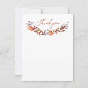 Autumn / Fall Floral Baby Shower - Thank you card
