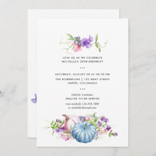 Autumn - Fall Floral Birthday Party Invitation