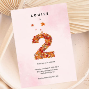 Autumn Fall Floral Garden 2nd Birthday Aesthetic Invitation