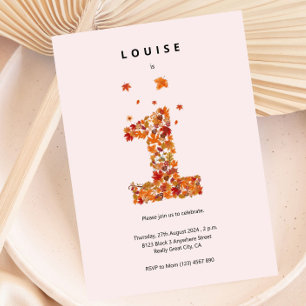 Autumn Fall Floral Garden First Birthday Aesthetic Invitation