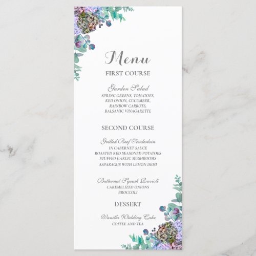 Autumn Fall Floral Pumpkin Wedding Menu