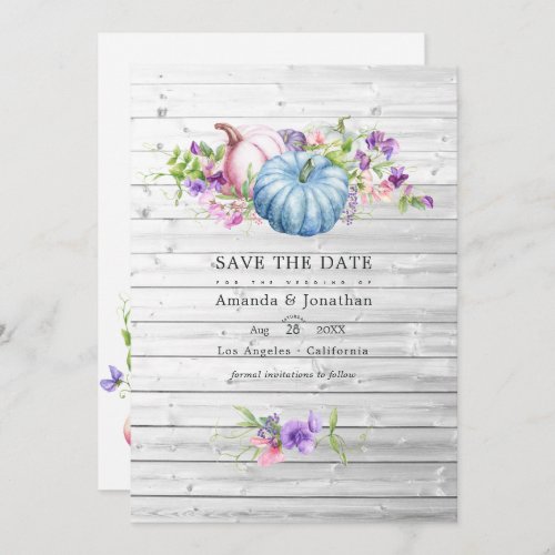 Autumn _ Fall Floral Rustic Country Barn Wedding Save The Date