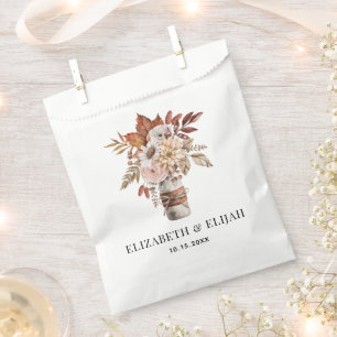 Autumn Fall Floral Terracotta Wedding  Favor Bag