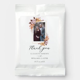 Autumn Fall Floral Wedding Elegant Photo Thank You Lemonade Drink Mix