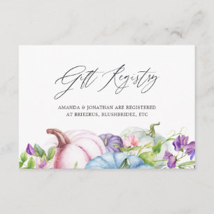 Autumn - Fall Floral Wedding Gift Registry Enclosure Card