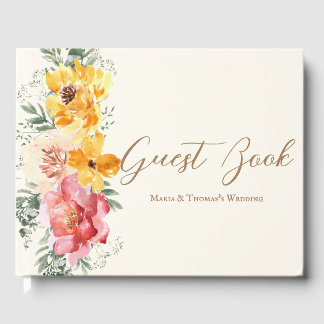 Autumn Fall Floral Wedding Guest Book