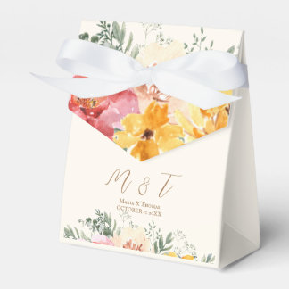Autumn Fall Floral Wedding Monogram  Favor Boxes