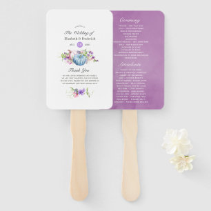 Autumn - Fall Floral Wedding Program Hand Fan