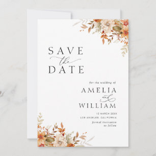 Autumn fall floral wedding save the date