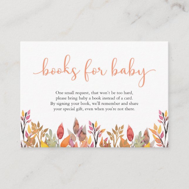 Autumn Fall Foliage Baby Shower Insert Card (Front)