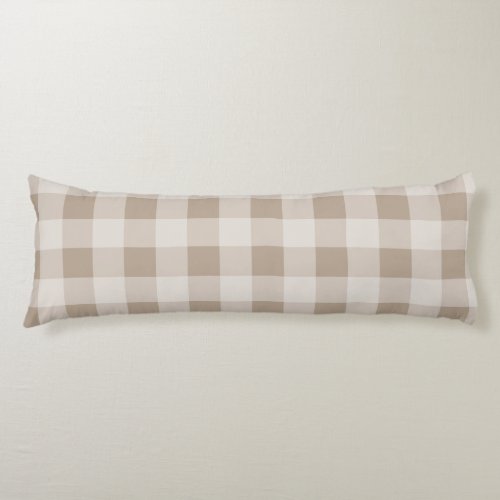 Autumn Fall Foliage Leaves Brown Plaid Pattern Body Pillow