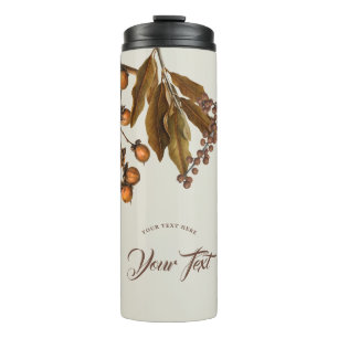 Autumn Fall Foliage Leaves Custom Text Thermal Tumbler