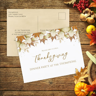 Autumn Fall Foliage Thanksgiving Invitation Postcard