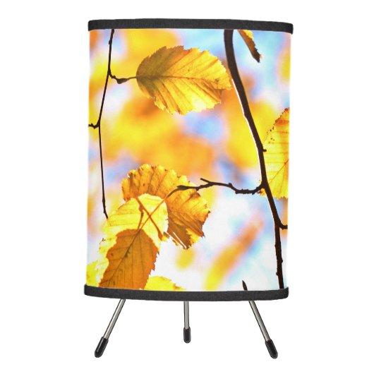 Autumn Fall Foliage Tripod Lamp (Front)
