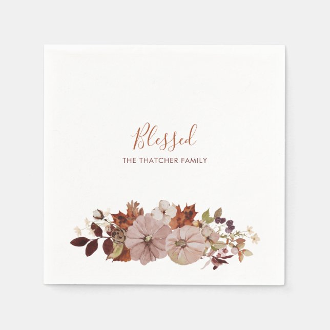 Autumn/Fall  Friends giving /Thanks giving Dinner Napkins (Front)