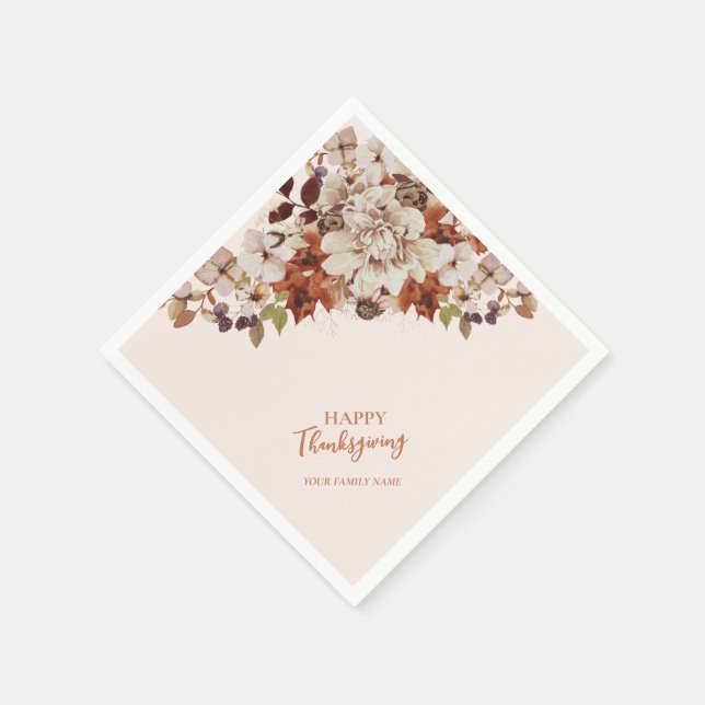 Autumn/Fall  Friends giving /Thanks giving Dinner Napkins (Corner)