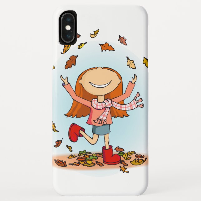 Autumn fall girl playing with leaves Case-Mate iPhone case (Back)