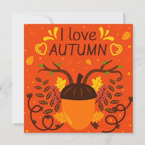 Autumn Fall Greeting Flat Card