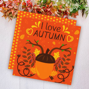 Autumn Fall Greeting Flat Card