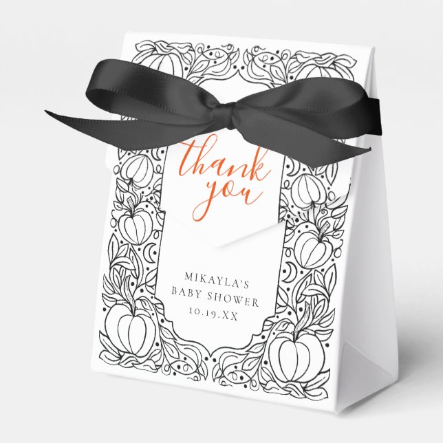 Autumn Fall Halloween Baby Shower Thank You Favor Boxes (Front Side)