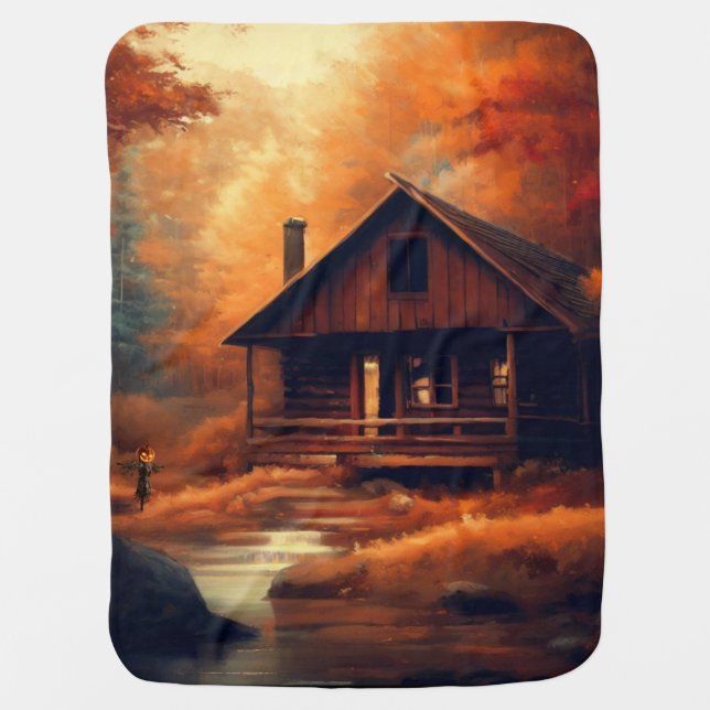Autumn/Fall/Halloween/rustic painting Baby Blanket (Front)