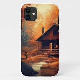 Autumn/Fall/Halloween/rustic painting iPhone 11 Case
