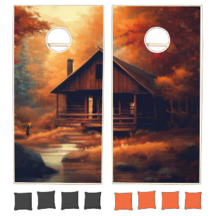 Autumn/Fall/Halloween/rustic painting Cornhole Set