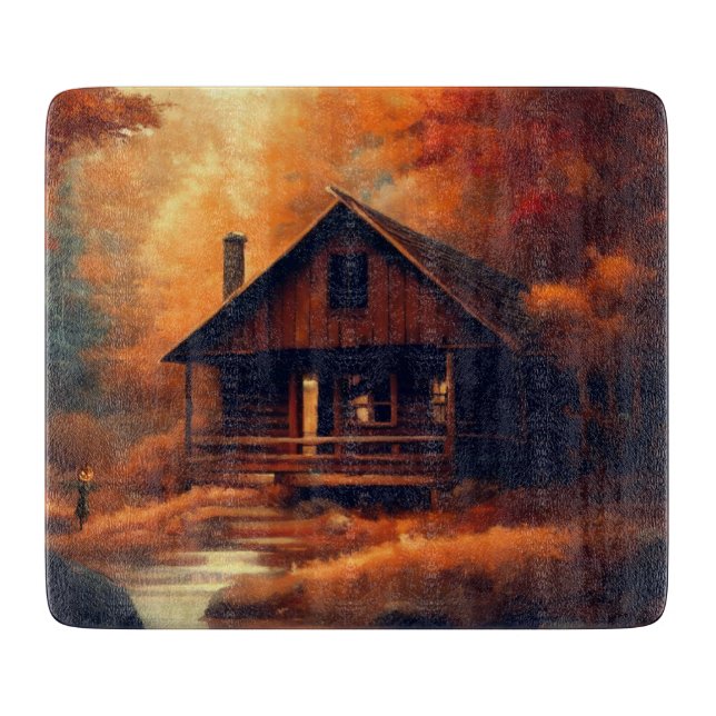 Autumn/Fall/Halloween/rustic painting Cutting Board (Front)