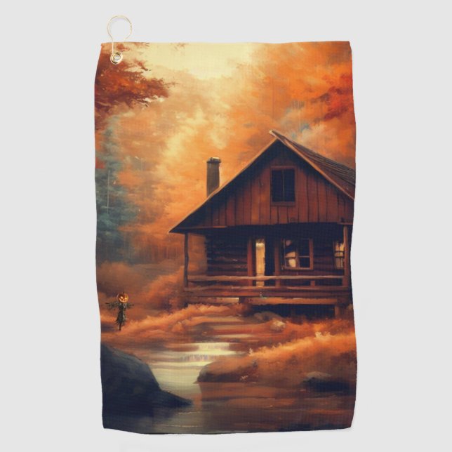 Autumn/Fall/Halloween/rustic painting Golf Towel (Front)