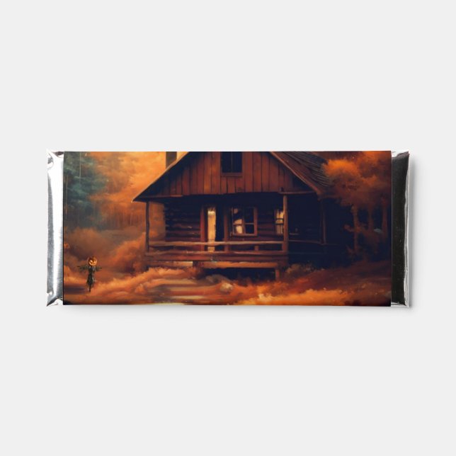 Autumn/Fall/Halloween/rustic painting Hershey Bar Favors (Front)