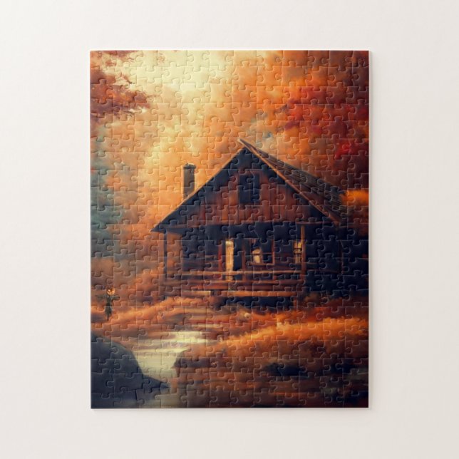 Autumn/Fall/Halloween/rustic painting Jigsaw Puzzle (Vertical)