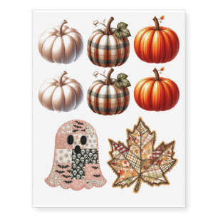 Autumn Fall Halloween Temporary Tattoos