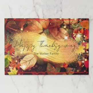 Autumn Fall Happy Thanksgiving Paper Placemat