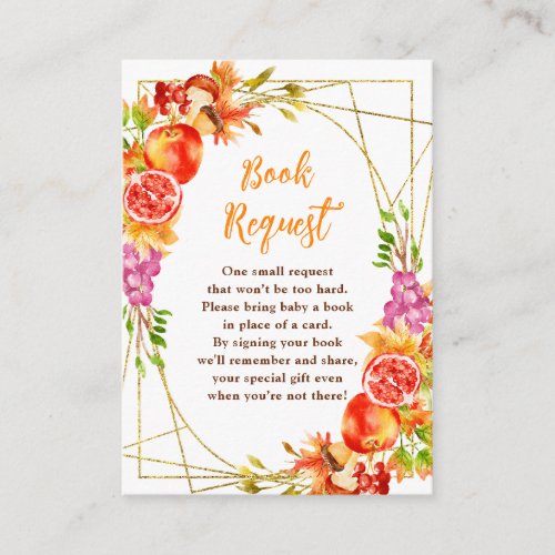 Autumn Fall Harvest Baby Shower Book Request