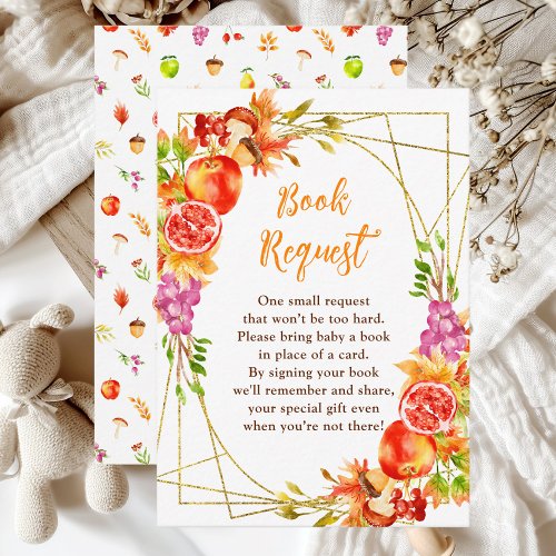 Autumn Fall Harvest Baby Shower Book Request Enclosure Card