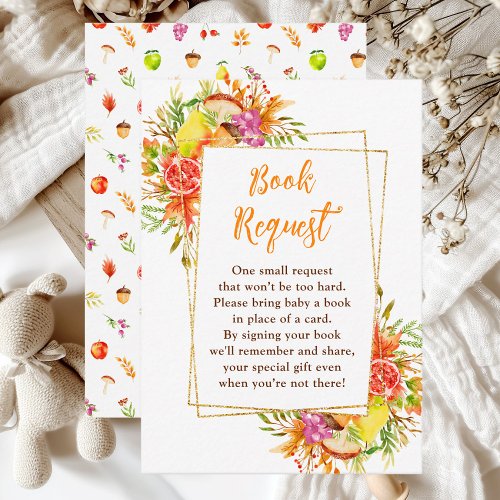 Autumn Fall Harvest Baby Shower Book Request Enclosure Card