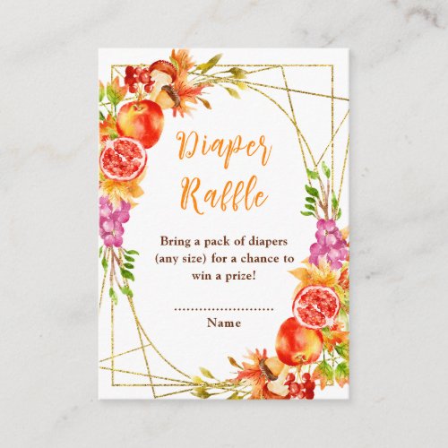 Autumn Fall Harvest Baby Shower Diaper Raffle