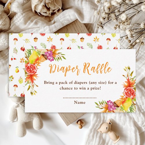 Autumn Fall Harvest Baby Shower Diaper Raffle Enclosure Card