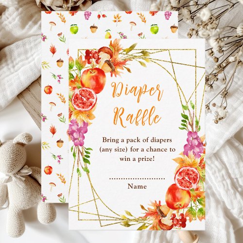 Autumn Fall Harvest Baby Shower Diaper Raffle Enclosure Card