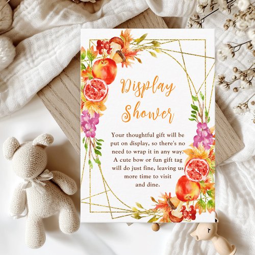 Autumn Fall Harvest Baby Shower Display Shower Enclosure Card