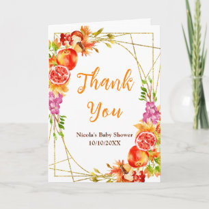 Autumn Fall Harvest Baby Shower Letterpress Thank You Card