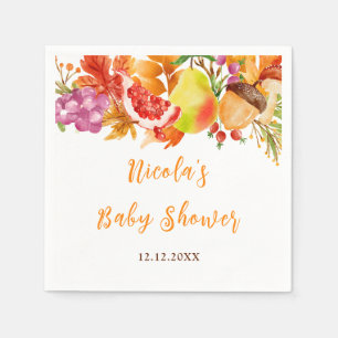 Autumn Fall Harvest Baby Shower Napkins