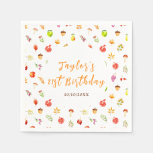 Autumn Fall Harvest Birthday Party Napkins