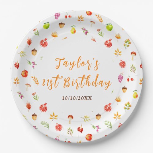 Autumn Fall Harvest Birthday Party Paper Plates
