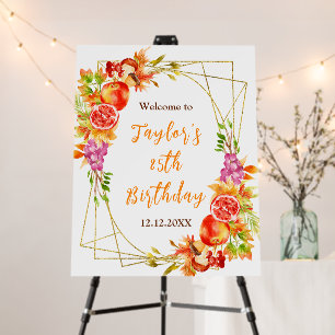 Autumn Fall Harvest Birthday Party Welcome Sign